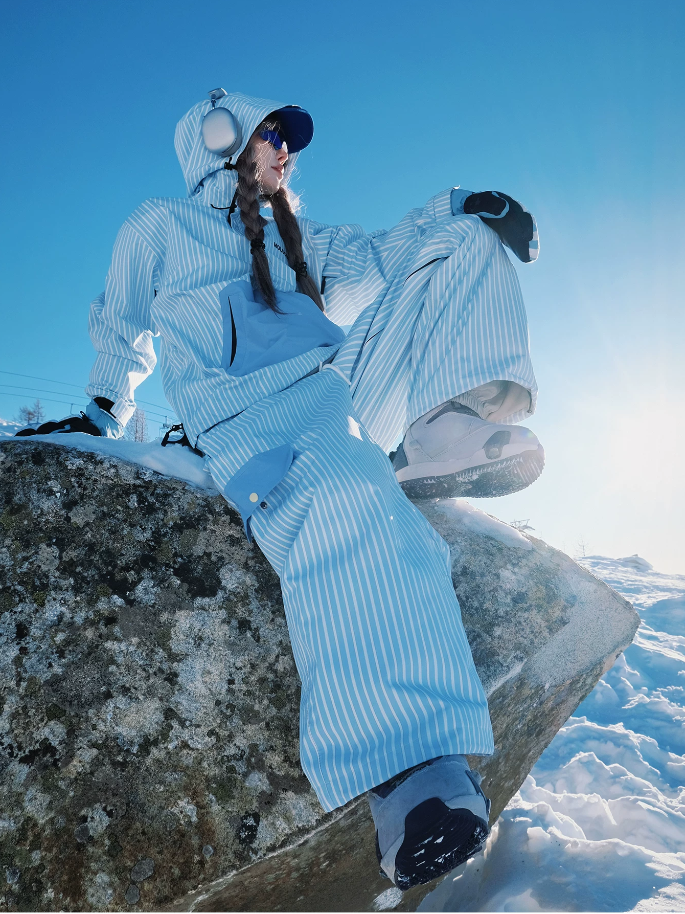 3L Striped Fleece Snow Bibs - Unisex| Molocoster