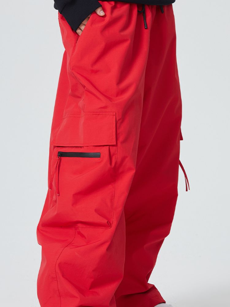 Zip Pocket Baggy Cargo Snowboard Pants - Men's | Searipe