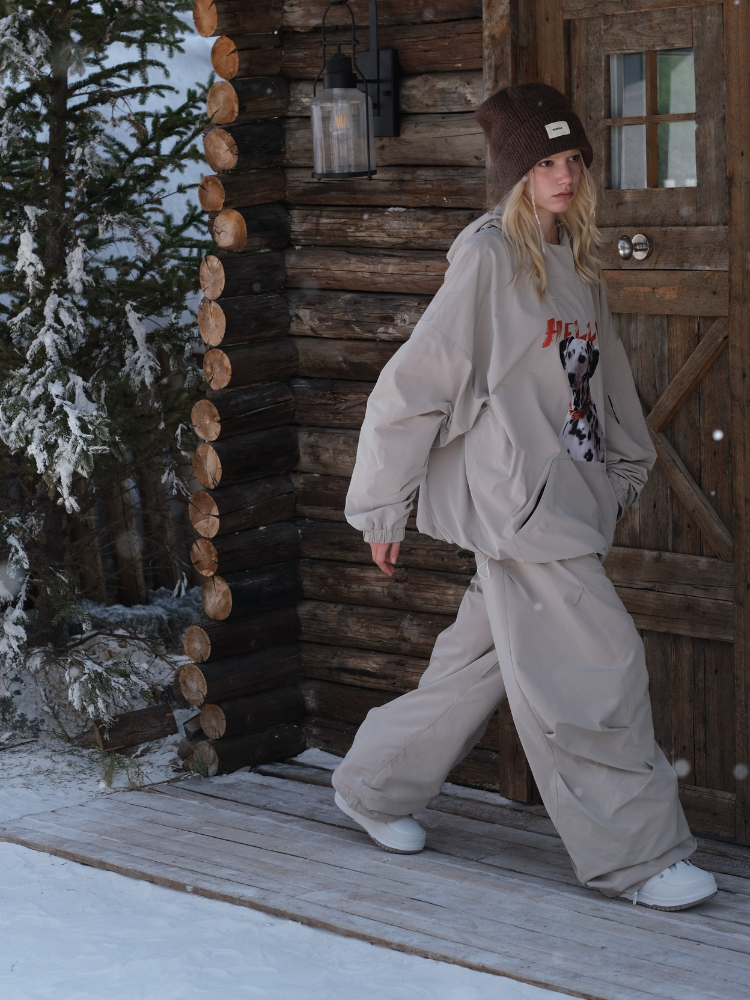 3L Fleece-Lined Baggy Snow Pants – Unisex | Hellystudio