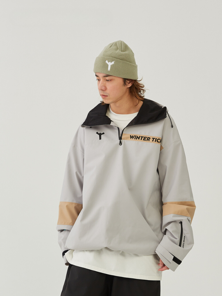 Winter Ticket Grey Freeride 3L Pullover Jacket [Limited Region] Winter Ticket | Snowears.com