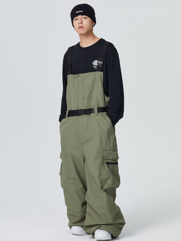 3L Side Release Buckle Belt Baggy Snow Bibs - Men's | Searipe