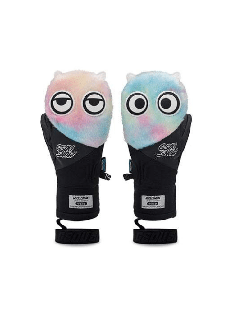 Rainbow Big Eyes Plush Mittens | Gsou Snow