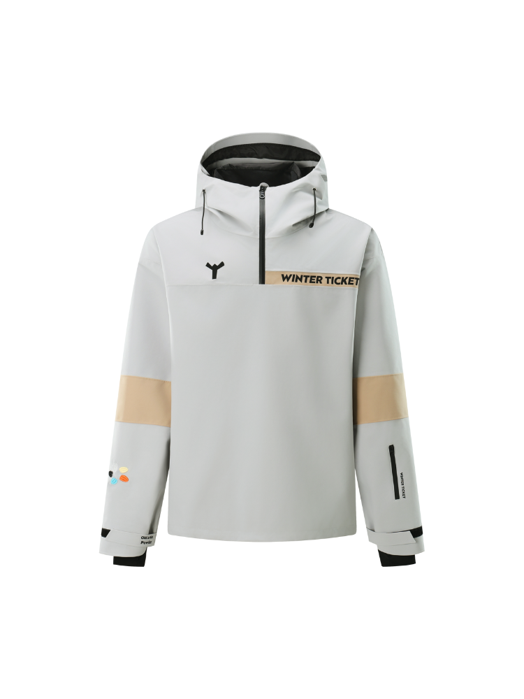 Winter Ticket Grey Freeride 3L Pullover Jacket [Limited Region] Winter Ticket | Snowears.com