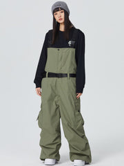 3L Side Release Buckle Belt Baggy Snow Bibs - Women's | Searipe