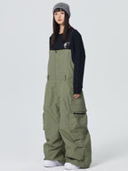 3L Side Release Buckle Belt Baggy Snow Bibs - Women's | Searipe