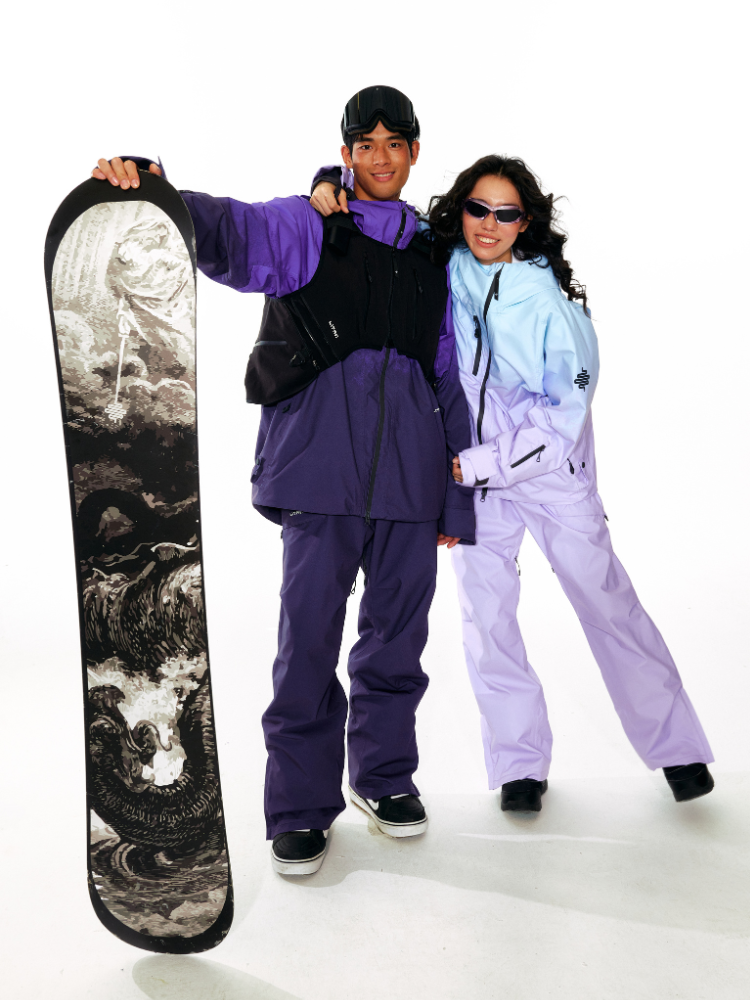 LITAN Alpine Teflon Suspender Purple Pants - Unisex