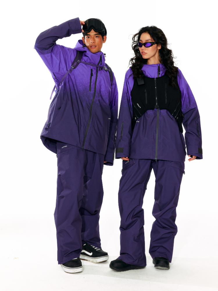 LITAN Alpine Teflon Suspender Purple Pants - Unisex