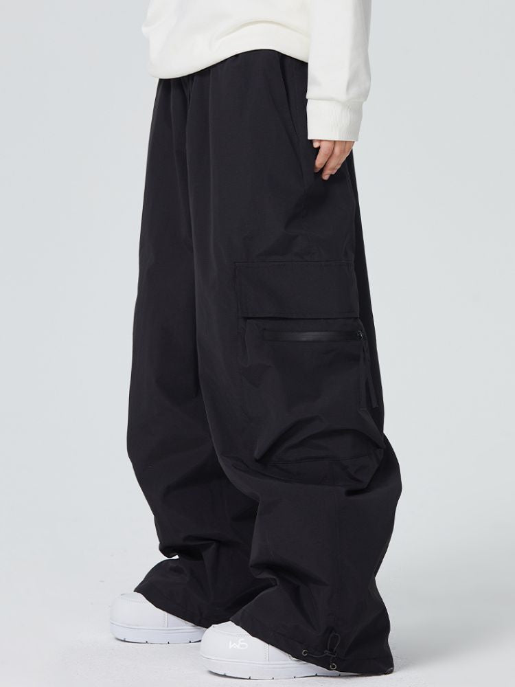 Zip Pocket Baggy Cargo Snowboard Pants - Men's | Searipe