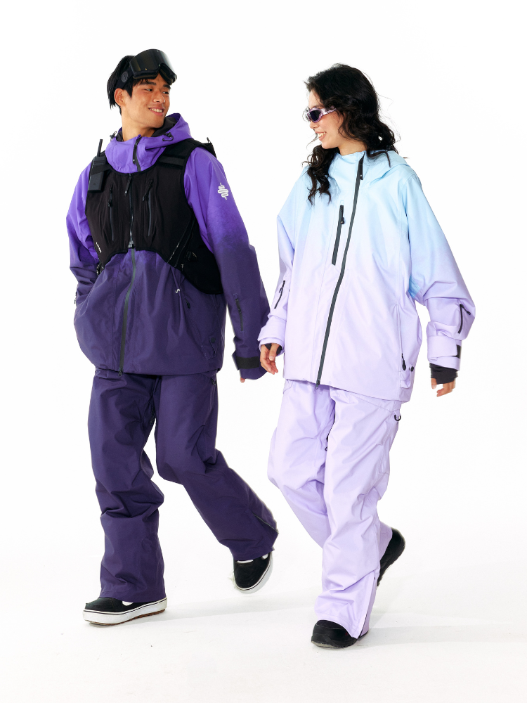 LITAN Alpine Teflon Suspender Purple Pants - Unisex