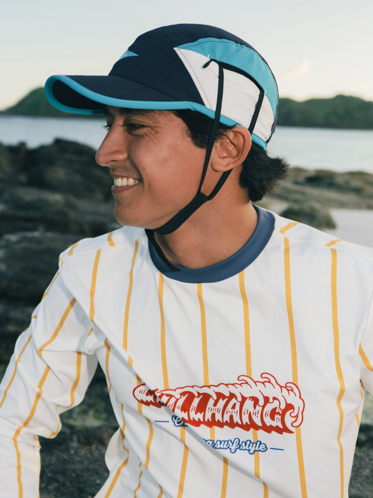 Quick-Dry Adjustable Colorblock Surf Cap with Chin Strap – Unisex | ChillHang