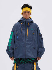 REBEL 3L Waterproof Freeride Ski Jacket Blue - Unisex | GAINAX