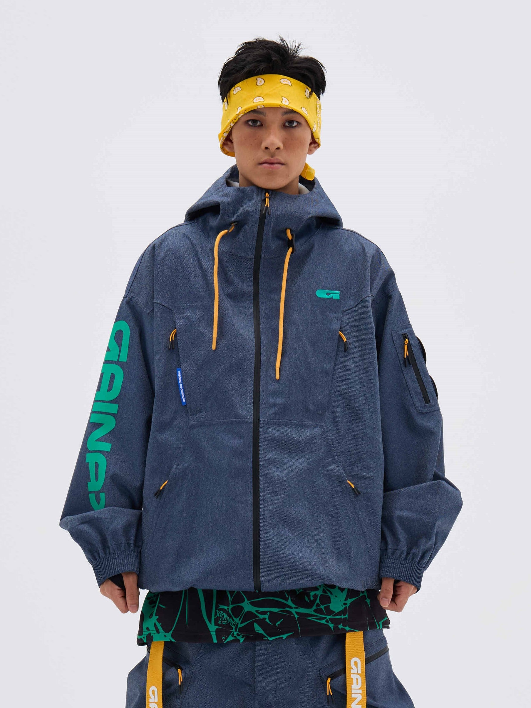REBEL 3L Waterproof Freeride Ski Jacket Blue - Unisex | GAINAX