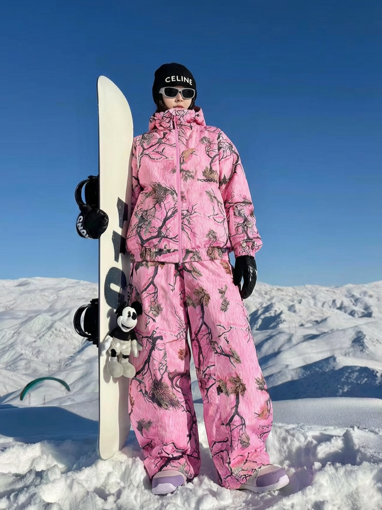 Pink Forest Camo Snowboard Jacket – Unisex | Doorek