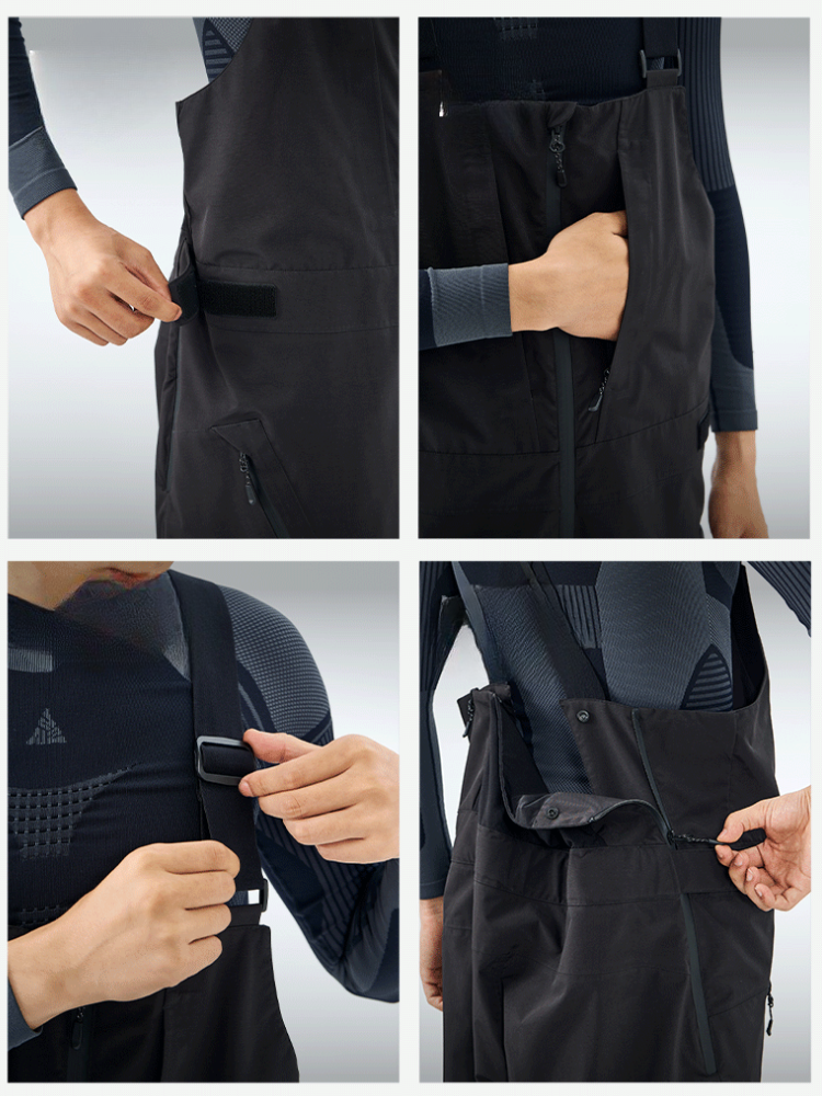 NANDN Pro 3L Fleece Ski Bib Pants - Men's