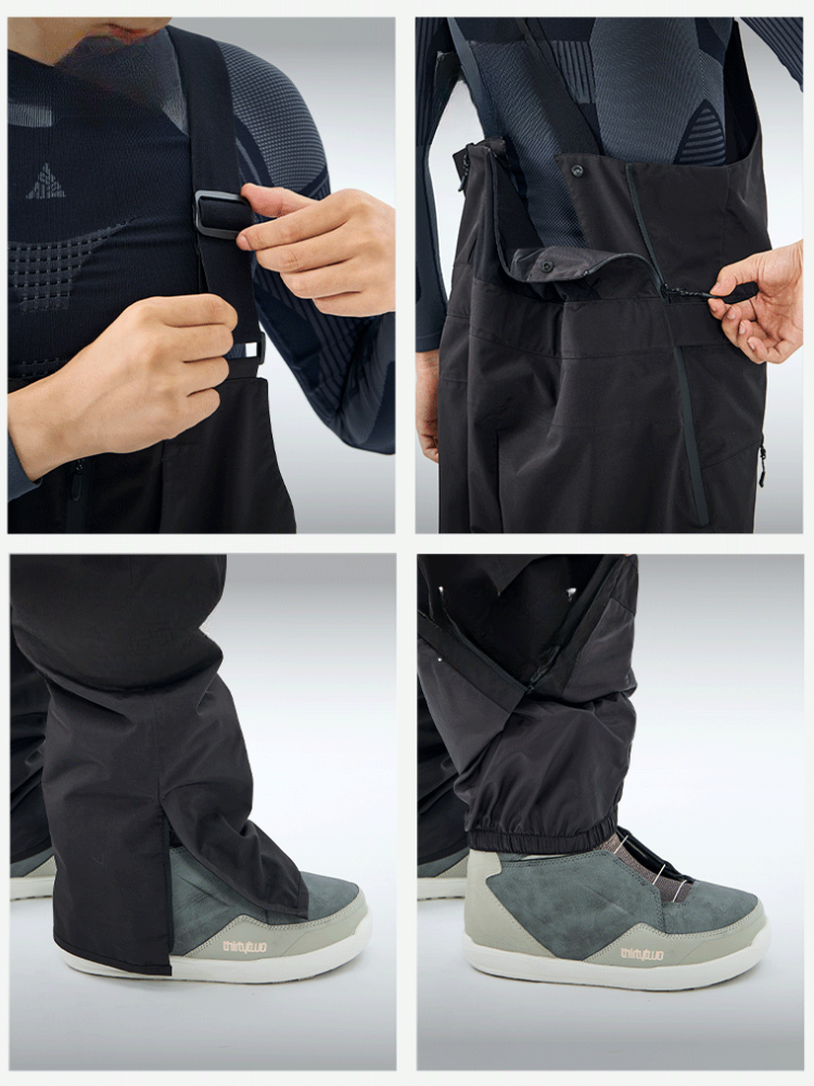 NANDN Pro 3L Fleece Ski Bib Pants - Men's
