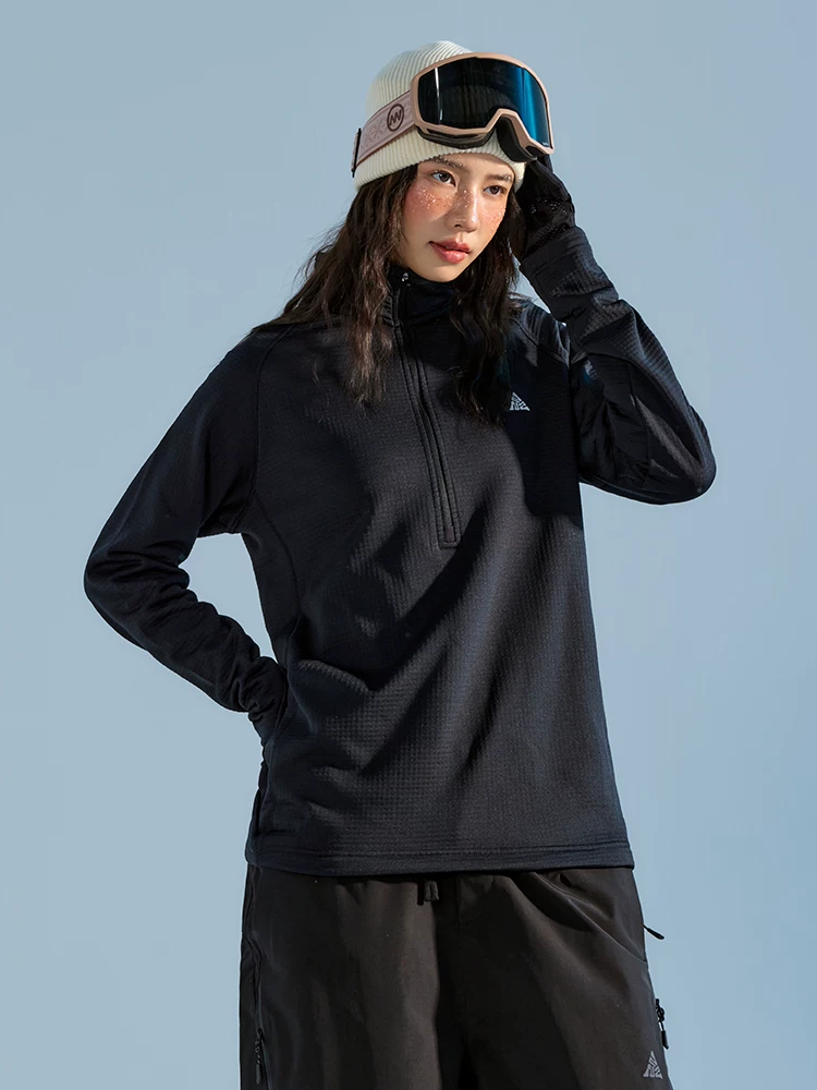 Grid Fleece Half-Zip Ski Mid Layer – Unisex | NANEND