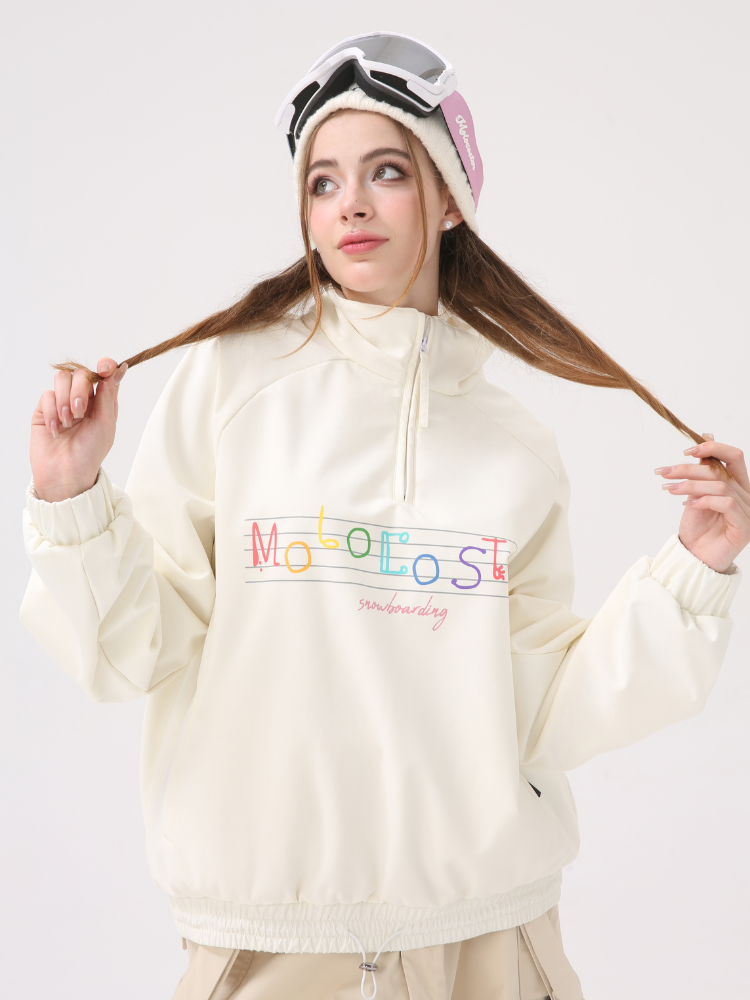 Molocoster Beige Half-Zip Ski Sweatshirt – Women’s