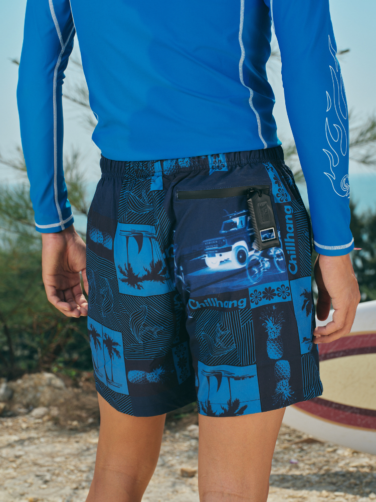 Psychedelic Car Print Board Shorts –  Men's | ChillHang