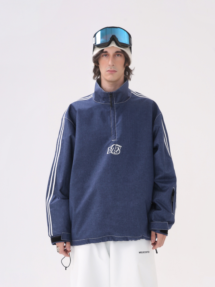 Molocoster Loose Fit Denim Ski Pullover – Unisex