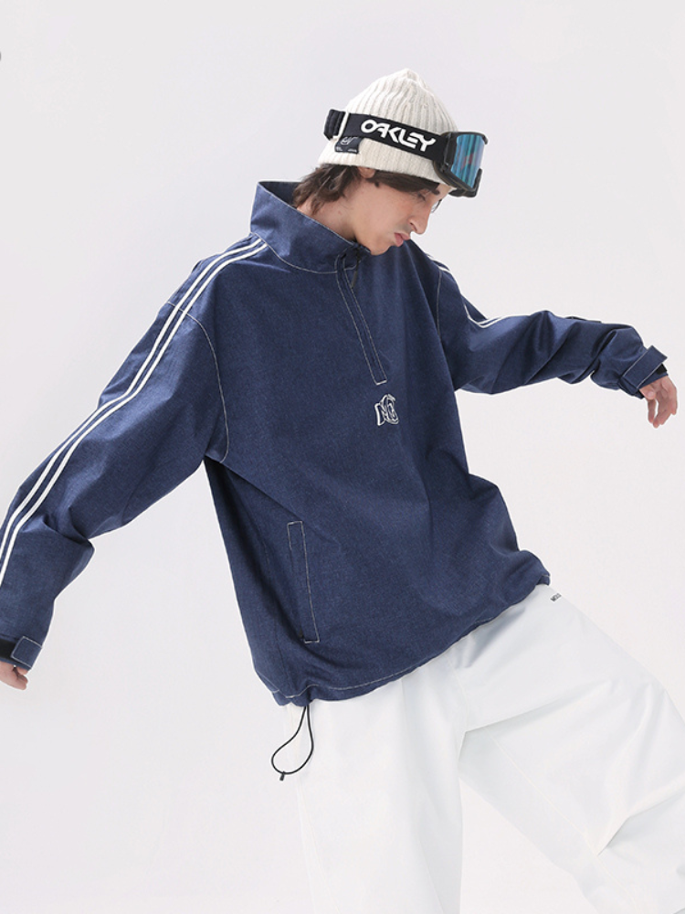 Molocoster Loose Fit Denim Ski Pullover – Unisex