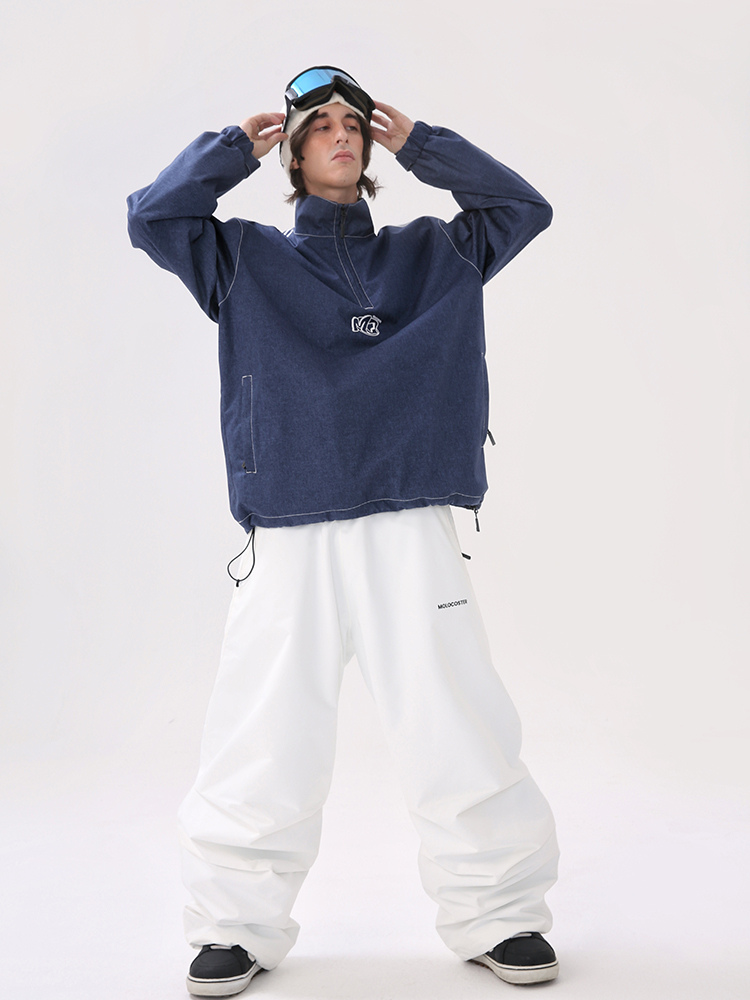 Molocoster Loose Fit Denim Ski Pullover – Unisex