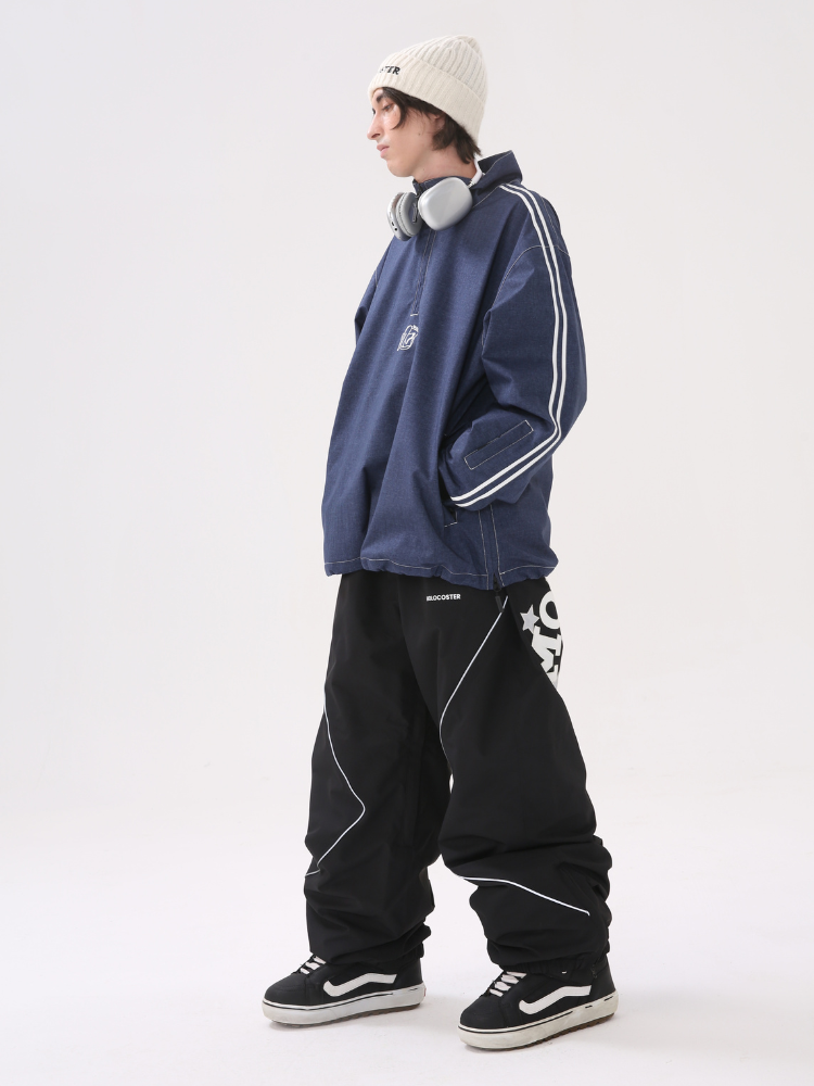 Molocoster Loose Fit Denim Ski Pullover – Unisex