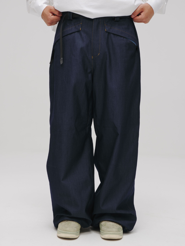 Winter Ticket Denim Baggy Ski Pants - Unisex Winter Ticket | Snowears.com