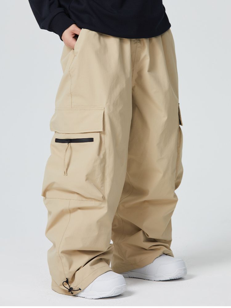 Zip Pocket Baggy Cargo Snowboard Pants - Men's | Searipe