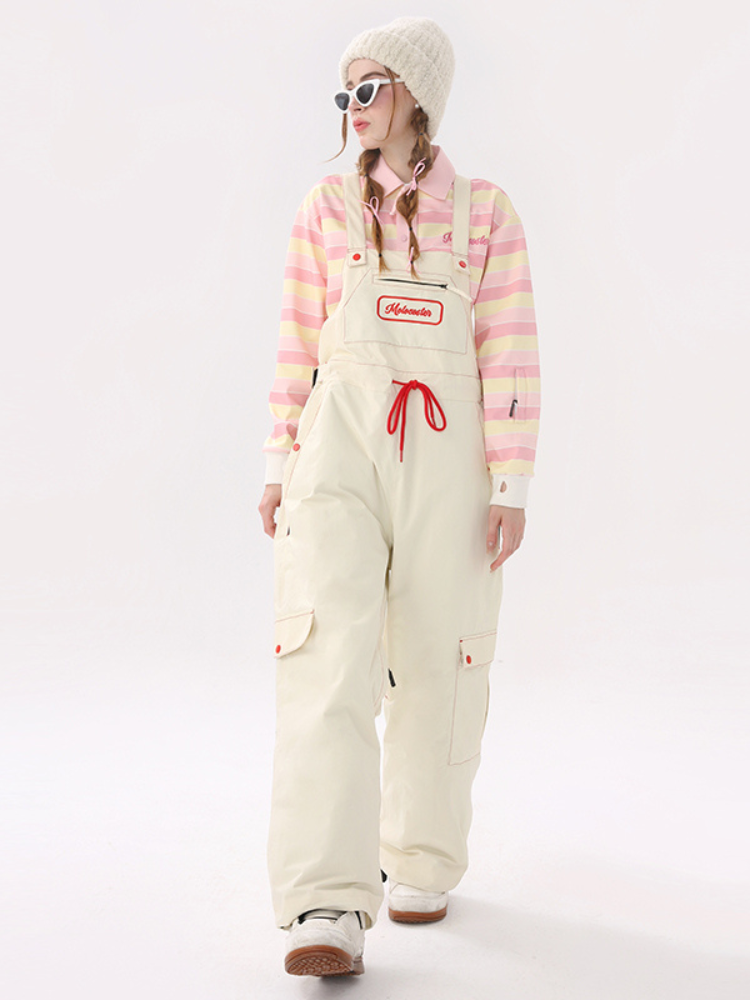 Molocoster Pink & Yellow Striped Ski Sweatshirt – Women’s