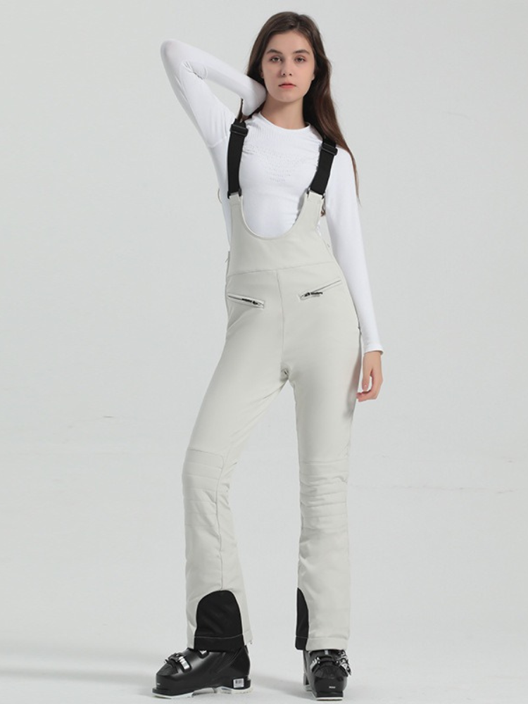 High Rise Flare Snow Bib Pants - Women's | Gsou Snow