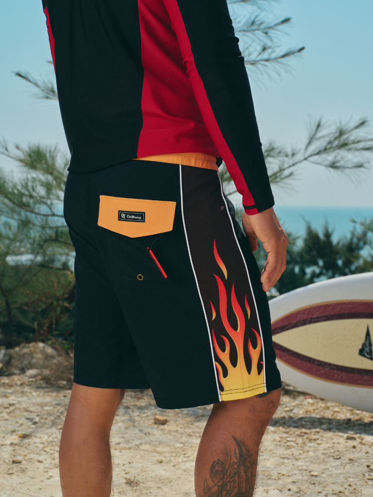 UV Protection Fire Pattern Running Shorts – Men's | ChillHang