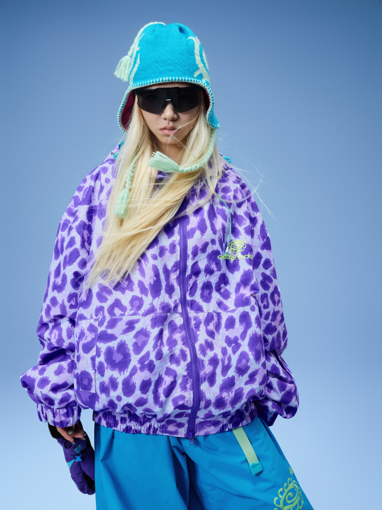 Violet Leopard Insulated Snow Jacket - Unisex | OddyEddy