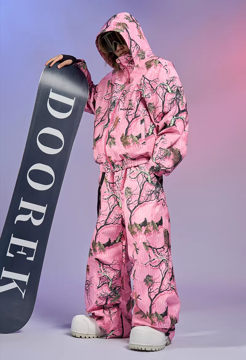 Pink Forest Camo Snowboard Jacket – Unisex | Doorek