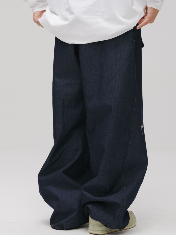 Winter Ticket Denim Baggy Ski Pants - Unisex Winter Ticket | Snowears.com