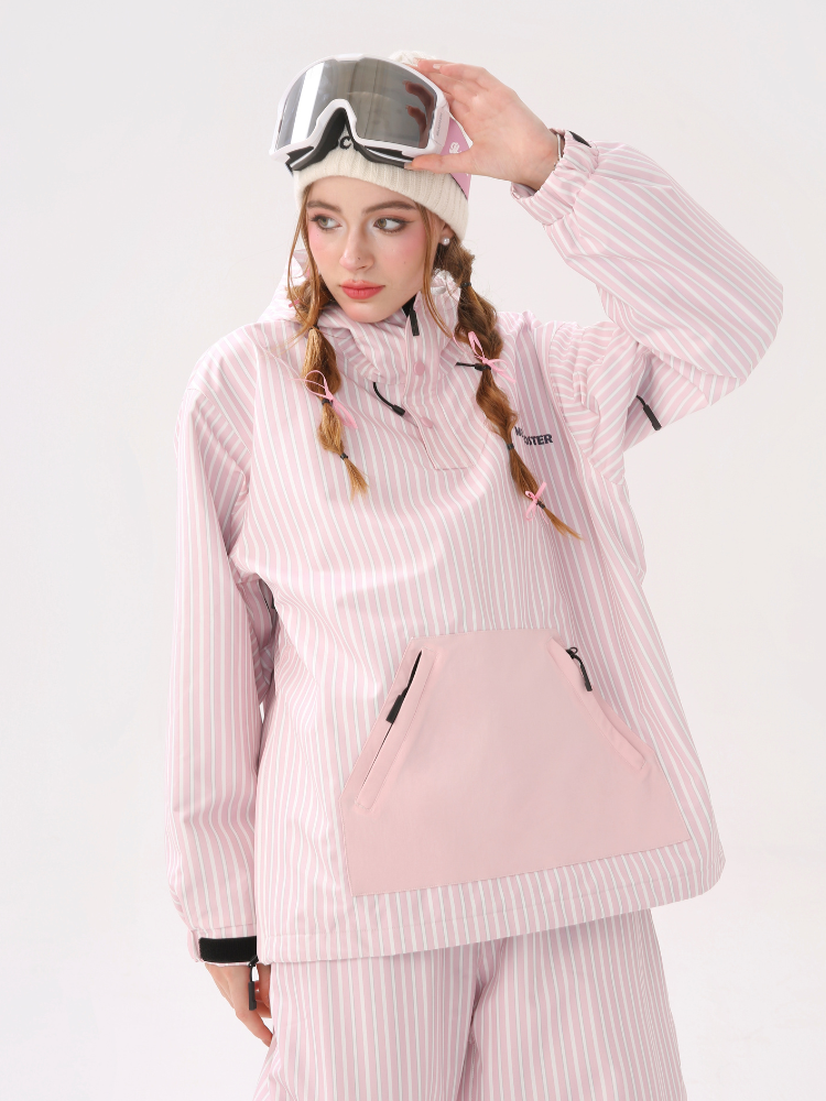 3L Striped Fleece Pullover Snow Jacket - Unisex | Molocoster
