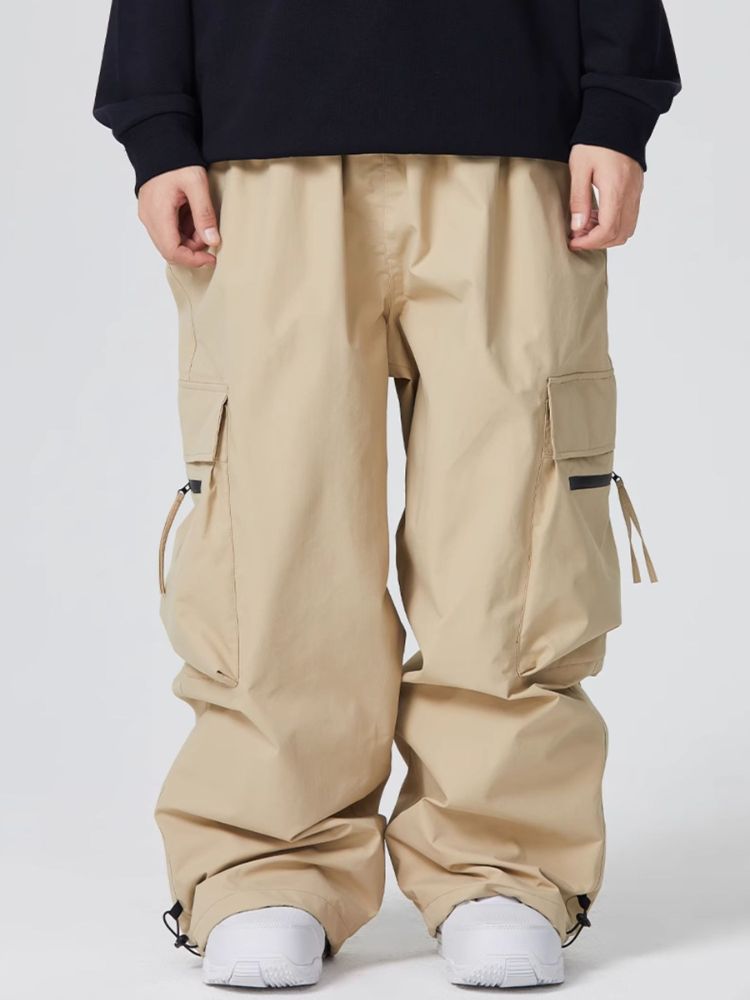 Zip Pocket Baggy Cargo Snowboard Pants - Men's | Searipe