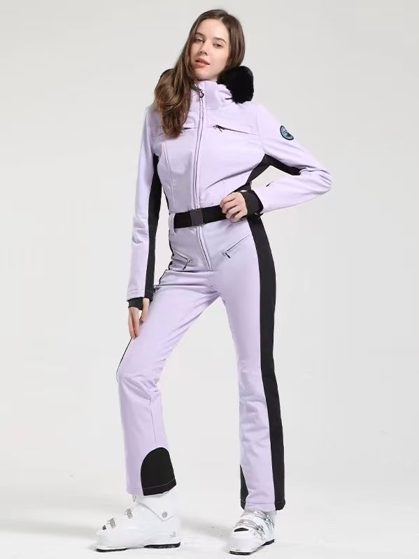 Faux-Fur Slim Ski Jumpsuit – Women's | Gsou Snow