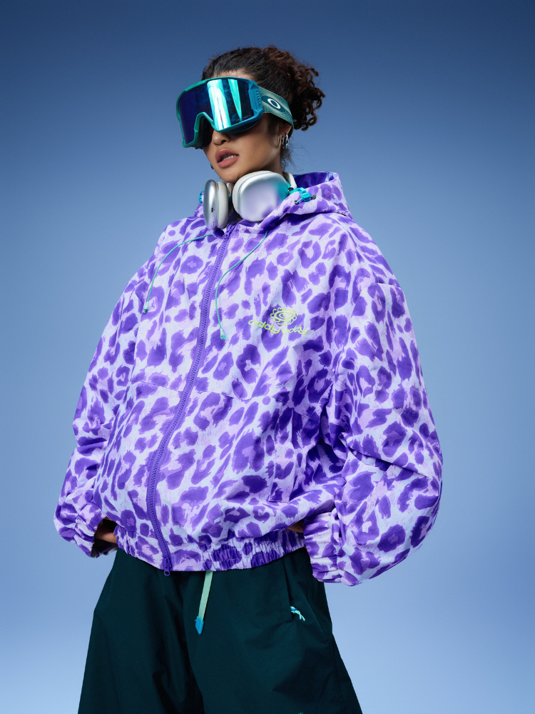 Violet Leopard Insulated Snow Jacket - Unisex | OddyEddy