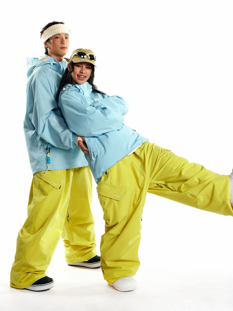 Bold Yellow 20K/25K Double-Layer Baggy Cargo Pants - Unisex | LITAN