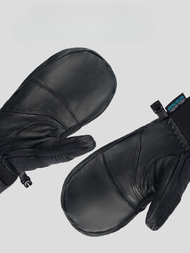 Winter Leather Ski Mittens | Gsou Snow
