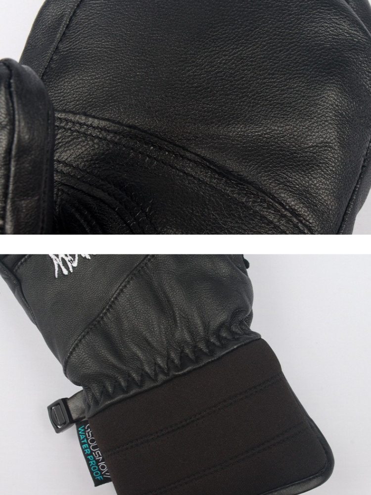 Winter Leather Ski Mittens | Gsou Snow