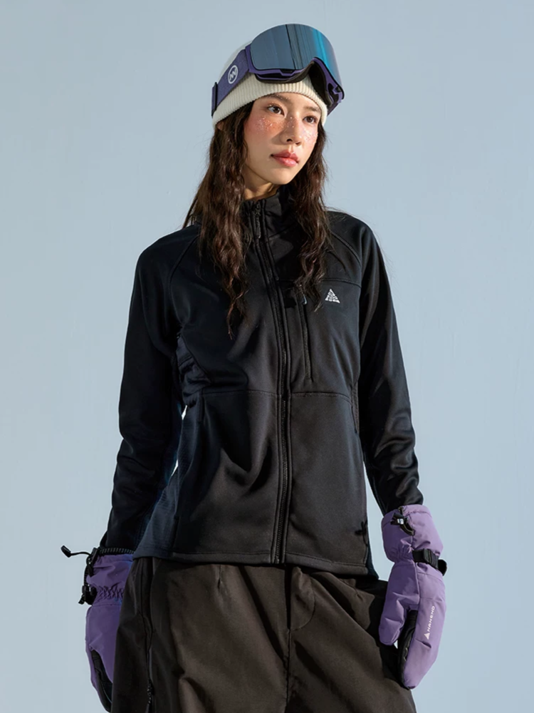 Wind-Resistant Grid Fleece Ski Mid Layer – Women's | NANEND