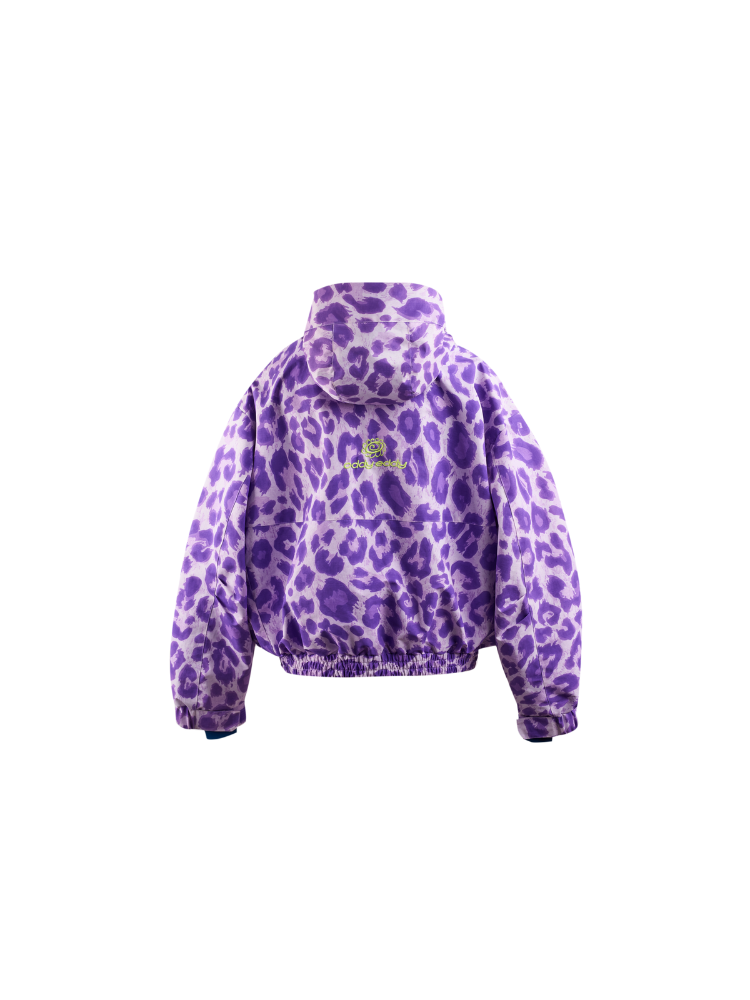 Violet Leopard Insulated Snow Jacket - Unisex | OddyEddy