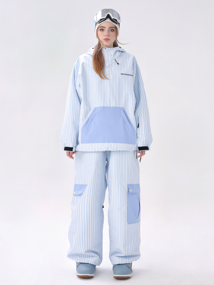 3L Striped Fleece Pullover Snow Jacket - Unisex | Molocoster