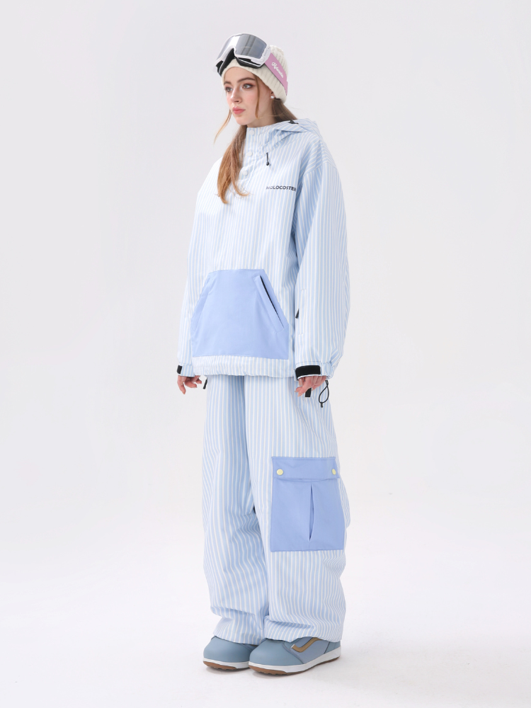 3L Striped Fleece Pullover Snow Jacket - Unisex | Molocoster