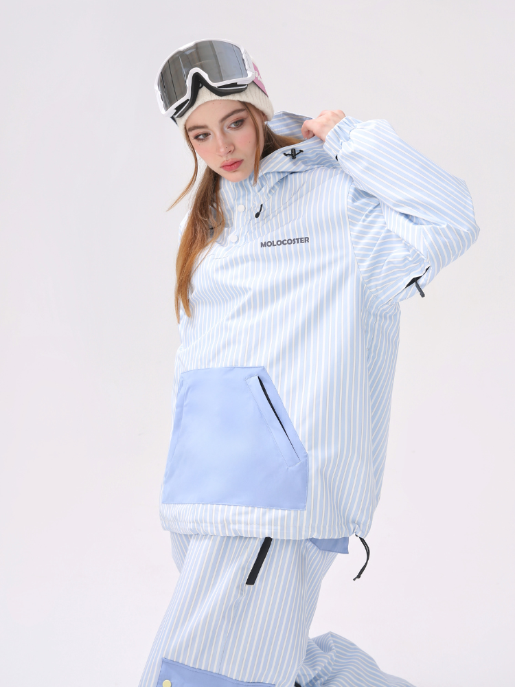 3L Striped Fleece Pullover Snow Jacket - Unisex | Molocoster