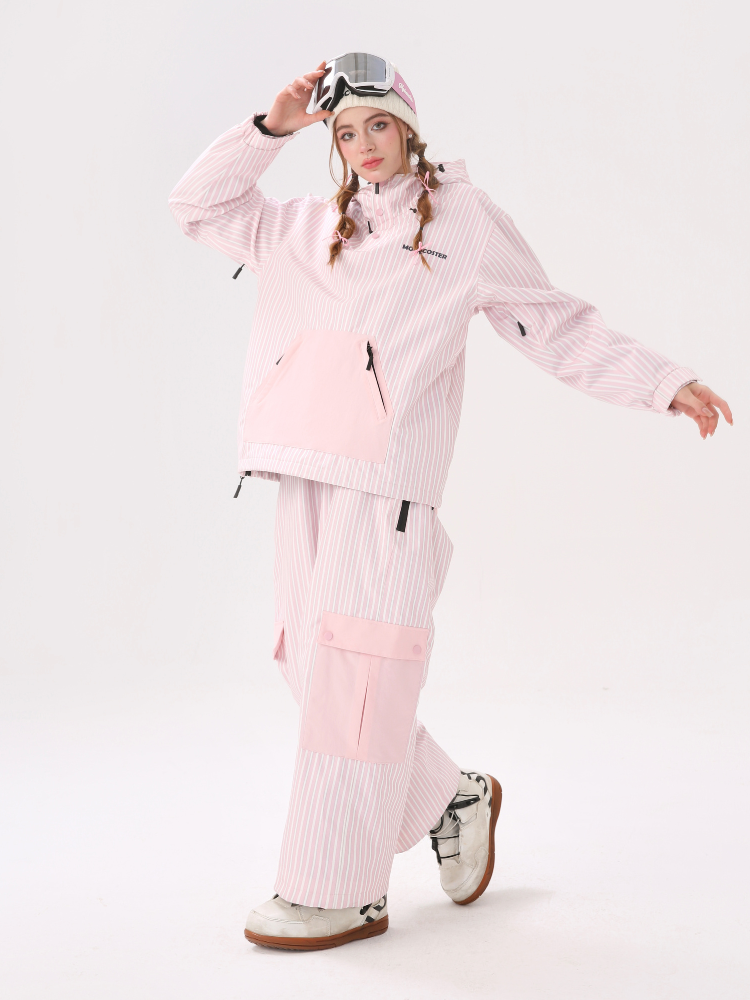 3L Striped Fleece Pullover Snow Jacket - Unisex | Molocoster