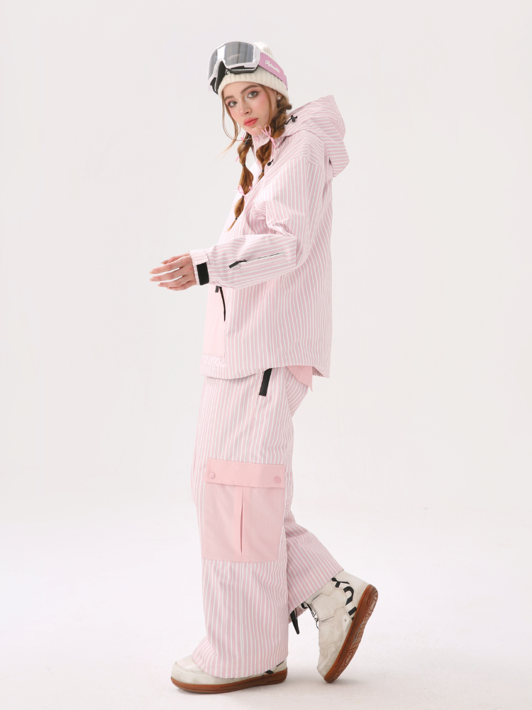 3L Striped Fleece Pullover Snow Jacket - Unisex | Molocoster