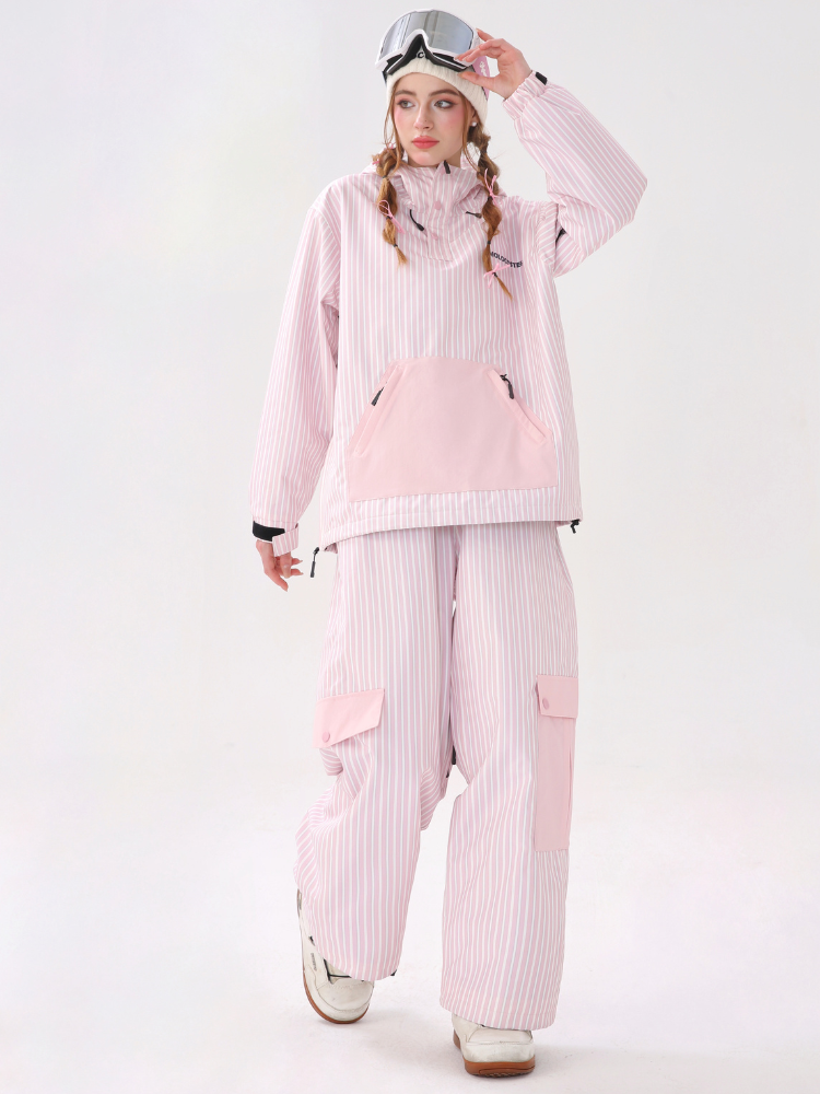 3L Striped Fleece Pullover Snow Jacket - Unisex | Molocoster