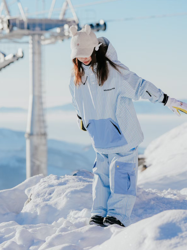 3L Striped Fleece Pullover Snow Jacket - Unisex | Molocoster